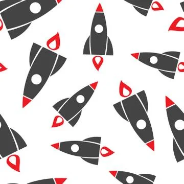 Rocket seamless pattern background. Business flat vector illustration. Startu Stockillustratie