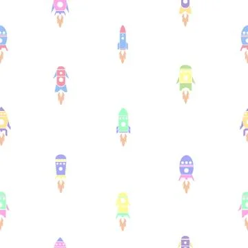 Rocket seamless pattern background icon. Stock Illustration