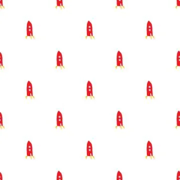Rocket Seamless pattern. Cute Doodles space ships sketch. Hand drawn Cartoon  스톡 일러스트