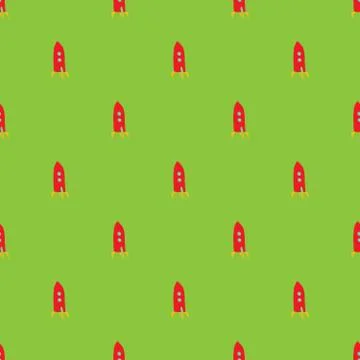 Rocket Seamless pattern. Cute Doodles space ships sketch. Hand drawn Cartoon  스톡 일러스트