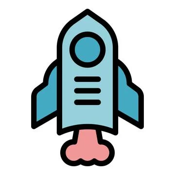 Rocket search engine icon vector flat Stock Illustration