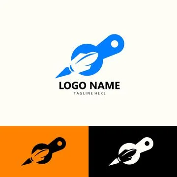 Rocket service logo design vector Stock Illustration