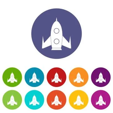 Rocket set icons Stock Illustration