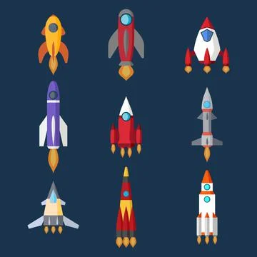 Rocket set Stock Illustration