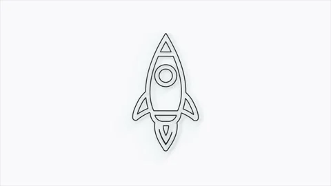Rocket ship 3d icon isolated on white background. Space travel. 4K Stock Footage 156136632