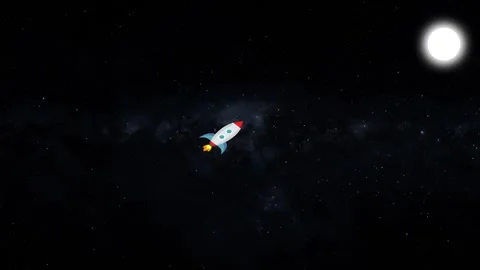 Rocket ship animation in starry space. Rocket ship digital space exploratio.. Stock Footage 337814272