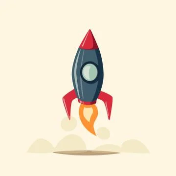 Rocket ship. Cartoon vector illustration Stock Illustration