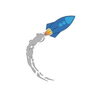 Rocket ship doodle icon. Hand drawn sketch in vector Stock Illustration