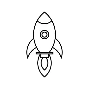 Rocket ship with fire Stock Illustration