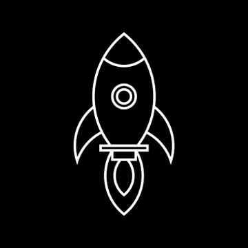 Rocket ship with fire Stock Illustration