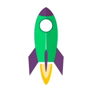 Rocket ship in a flat style vector illustration Stock Illustration