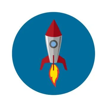 Rocket ship in a flat style. Vector illustration. Illustrazione stock