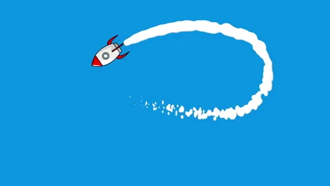 Rocket Ship Flying animation. Stock Footage 254938507