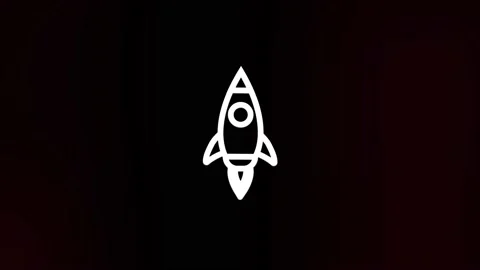 Rocket ship icon with glitch art effect. Retro futurism 80s 90s dynamic wave Stock Footage 159826565