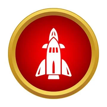 Rocket ship icon representing startup launch success Illustrazione stock