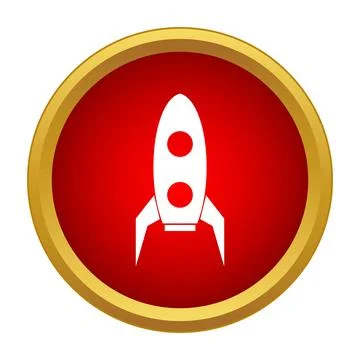 Rocket ship icon representing startup launch and progress Illustrazione stock