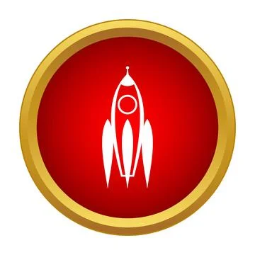 Rocket ship icon representing startup launch and achievement Stock Illustration