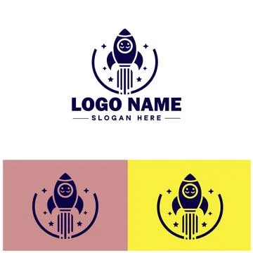 Rocket ship icon Spacecraft Spaceship Rocketcraft flat logo sign symbol edi.. Stock Illustration