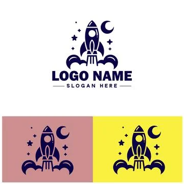 Rocket ship icon Spacecraft Spaceship Rocketcraft flat logo sign symbol edi.. Stock Illustration