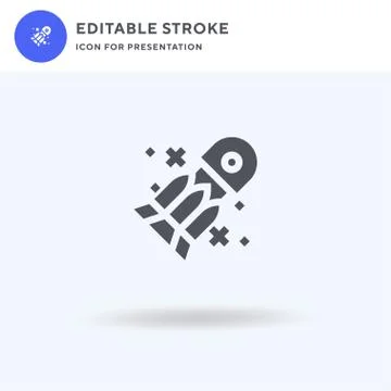 Rocket Ship icon vector, filled flat sign, solid pictogram isolated on white Stock Illustration