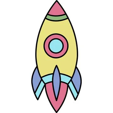 Rocket ship icon vector spaceship shuttle launch Stock Illustration