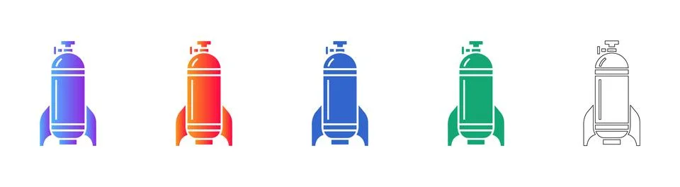 Rocket Ship Icons Set for Technical Launch Stock Illustration