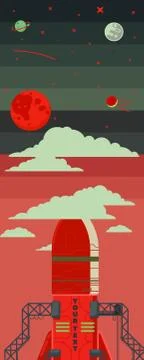 Rocket ship illustration Stock Illustration