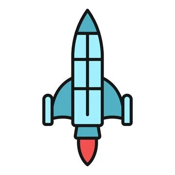 Rocket ship launch icon representing startup and innovation Stock Illustration