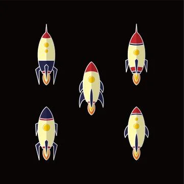 Rocket ship launch Stock Illustration