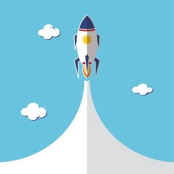 Rocket ship launch Stock Illustration