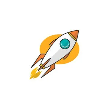 Rocket ship launch space travel theme vector Stock Illustration