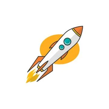 Rocket ship launch space travel theme vector Stock Illustration
