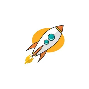 Rocket ship launch space travel theme vector Stock Illustration