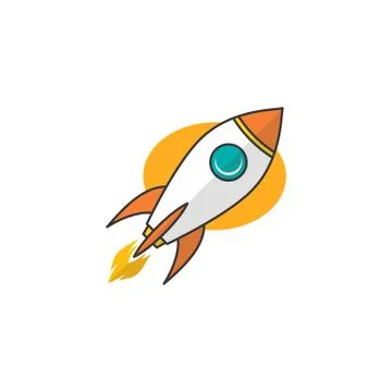 Rocket ship launch space travel theme vector Stock Illustration