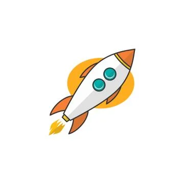 Rocket ship launch space travel theme vector Stock Illustration