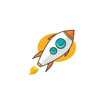 Rocket ship launch space travel theme vector Stock Illustration