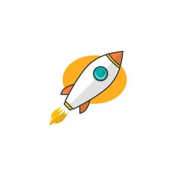 Rocket ship launch space travel theme vector Stock Illustration