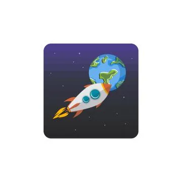 Rocket ship launch space travel theme vector Stock Illustration