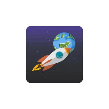 Rocket ship launch space travel theme vector Stock Illustration