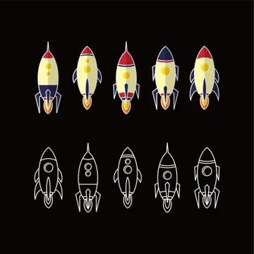 Rocket ship launch theme vector art Stock Illustration