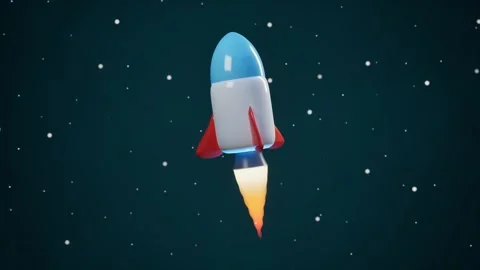 Rocket ship launching into space. 3d rendering 库存影片 340403249