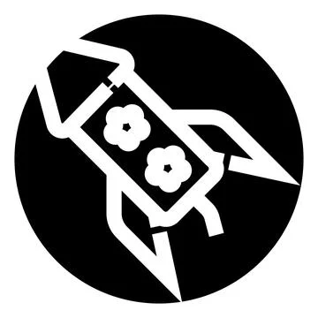 Rocket ship launching into space icon concept 库存插图