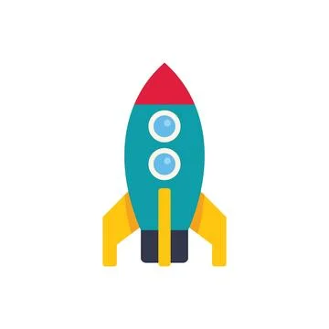 Rocket ship launching to space representing startup business and innovation Stock Illustration