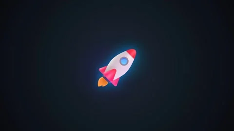 Rocket ship launching upward against a dark cosmic background Vidéo 345173751