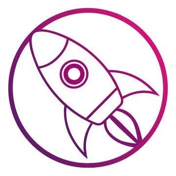 Rocket Ship Line Art Logo Icon Printable Vector Design Artwork Illustrazione stock