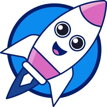 Rocket Ship Line Art Logo Icon Printable Vector Design Artwork Stock Illustration