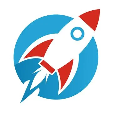 Rocket Ship Line Art Logo Icon Printable Vector Design Artwork Illustrazione stock