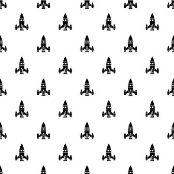 Rocket ship pattern seamless Stock Illustration