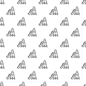 Rocket ship playground slide childrens toy seamless pattern Stock Illustration