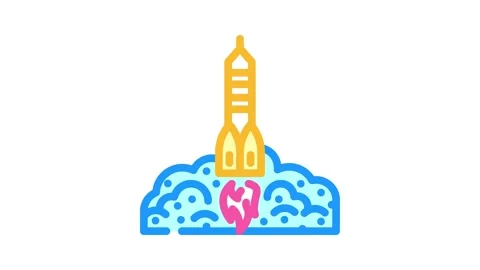 Rocket ship progress color icon animation 库存影片 327262909
